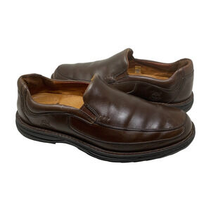 Timberland Brown Leather Slip On Loafers Sz 10-10.5 Smart Comfort System 73514
